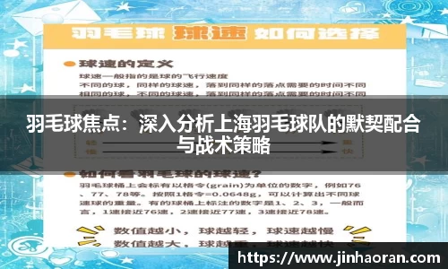 羽毛球焦点：深入分析上海羽毛球队的默契配合与战术策略